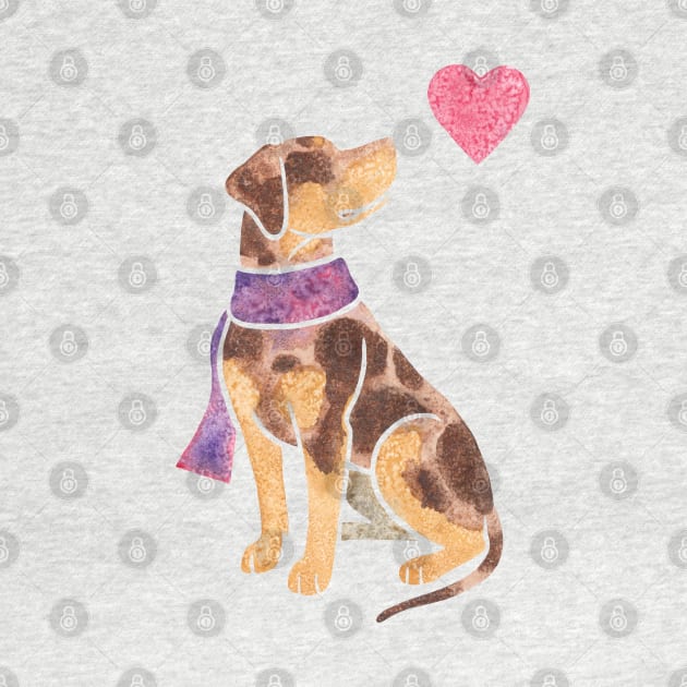 Watercolour Catahoula Leopard Dog by animalartbyjess